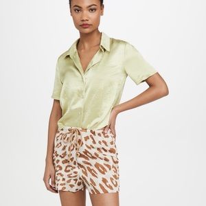 Nanushka Clare satin top in lime size XS NWT